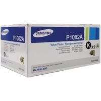 Samsung P1082A Black Toner Cartridge Pack of 2 MLT-P1082AELS