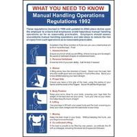 safety poster manual handling regulations sign pvc 400 x 600mm