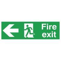 Safety Sign Fire Exit Running Man Arrow Left 150x450mm PVC FX04311R