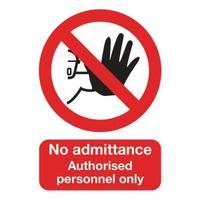 Safety Sign No Admittance Authorised Personnel Only A5 PVC ML01551R