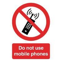 Safety Sign Do Not Use Mobile Phones A5 Self-Adhesive PH01051S