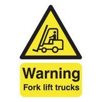 Safety Sign Warning Fork Lift Trucks A5 Self-Adhesive HA23851S