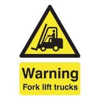 Safety Sign Warning Fork Lift Trucks A5 PVC HA23851R