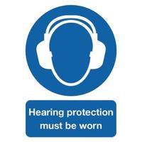 safety sign hearing protection must be worn a4 pvc ma01950r