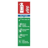 safety sign fire extinguisher dry powder 280x90mm self adhesive f201s