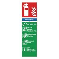 Safety Sign Fire Extinguisher Dry Powder 280x90mm PVC F101R