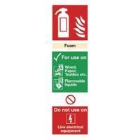 safety sign fire extinguisher foam 280x90mm self adhesive f202s