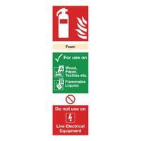 Safety Sign Fire Extinguisher Foam 280x90mm PVC F102R