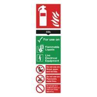 Safety Sign Carbon Dioxide Fire Extinguisher 280x90mm PVC F103R