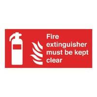 Safety Sign Fire Extinguisher Must Be Kept Clear 100x200mm