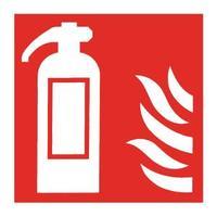 Safety Sign Fire Extinguisher Symbol 100x100mm Self-Adhesive Pack of 5