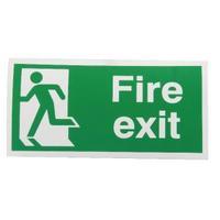 Safety Sign Fire Exit Running Man Left 150x300mm Self-Adhesive E96AS