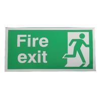 Safety Sign Fire Exit Running Man Right 150x300mm Self-Adhesive E98AS