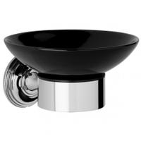 Samuel Heath Style Moderne Soap Holder Black Ceramic, Polished Nickel, Soap Holder Black Ceramic