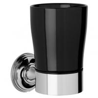Samuel Heath Style Moderne Tumbler Holder Black Ceramic, Polished Nickel, Tumbler Holder