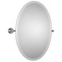 Samuel Heath Style Moderne Oval Tilting Mirror, Polished Nickel, Extra Large