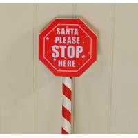 Santa Please Stop Here Christmas Light Up Sign (Solar) by Gardman