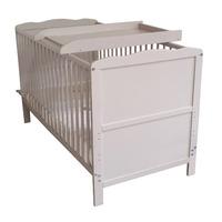 Saplings Kirsty Cot Bed with Cot Top Changer Grey