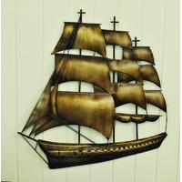 sailing boat metal wall art by premier