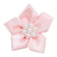 Satin Star Ribbon With Pearls Pale Pink
