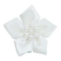 Satin Star Ribbon With Pearls Antique White