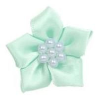 Satin Star Ribbon With Pearls Mint