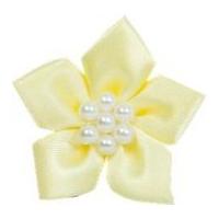 satin star ribbon with pearls baby maize