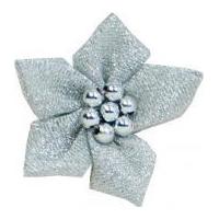 Satin Star Ribbon With Pearls Silver
