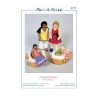 Sandra Polley Anika & Dawn Doll Toys Knitting Pattern KP25 4 Ply, DK