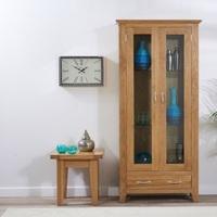 Sandringham Wooden Display Cabinet In Oak With 2 Doors
