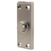 satin chrome front door bell 80x30mm