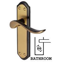 sandown patina mixed finish bathroom door handles