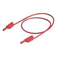 Safety test lead [ Banana jack 2 mm - Banana jack 2 mm] 1 m Red MultiContact SLK205-K/SIL