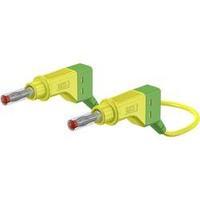 Safety test lead [ Banana jack 4 mm - Banana jack 4 mm] 1.50 m Green-yellow MultiContact XZG425/SIL