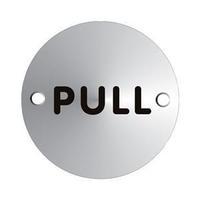 Satin Anodised Aluminium Sign (72x72mm) - Pull