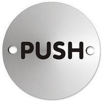 Satin Anodised Aluminium Sign (72x72mm) - Push