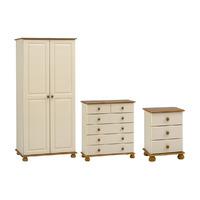 Salisbury Cream and Pine Complete Bedroom Set