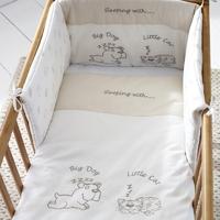 saplings crib bumper set big dog little cat