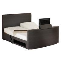 Savoy Adjustable Massage TV Bed Massage Hopsack Cream King