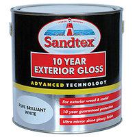 sandtex 10 year exterior gloss pure brilliant white 25l