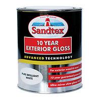 sandtex 10 year exterior gloss pure brilliant white 750ml