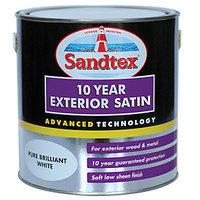 Sandtex 10 Year Exterior Satin Pure Brilliant White 2.5L