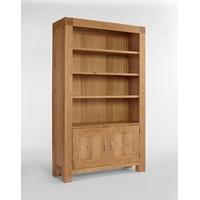 santana blonde oak 2 door bookcase with 3 adjustable shelves