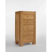 santana blonde oak 5 drawer wellington chest of drawers