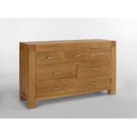 santana blonde oak 7 drawer chest of drawers