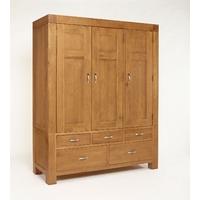 santana blonde oak triple wardrobe