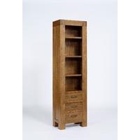 santana reclaimed oak slim bookcase with 3 drawers