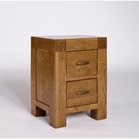 Santana Reclaimed Oak 2 Drawer Bedside Cabinet