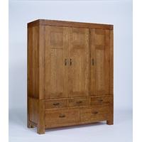 Santana Reclaimed Oak Triple Wardrobe