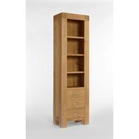 Santana Blonde Oak Slim Bookcase with 3 Drawers